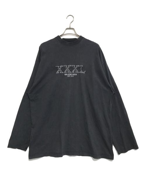 BALENCIAGA（バレンシアガ）BALENCIAGA (バレンシアガ) XXXL LOGO EMBROIDED L/S Tee ブラック サイズ:3の古着・服飾アイテム