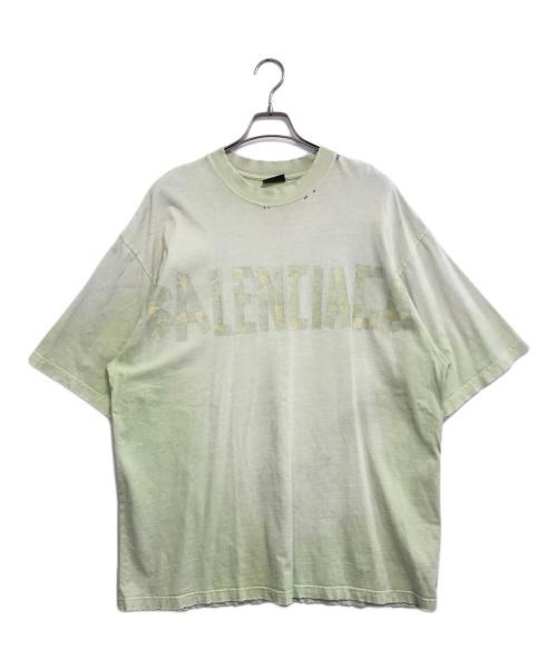 BALENCIAGA（バレンシアガ）BALENCIAGA (バレンシアガ) テープロゴTシャツ 黄緑 サイズ:XLの古着・服飾アイテム