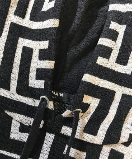 BALMAIN（バルマン）BALMAIN (バルマン) Maxi Monogram Hooded Top Black ブラック サイズ:Lの古着・服飾アイテム