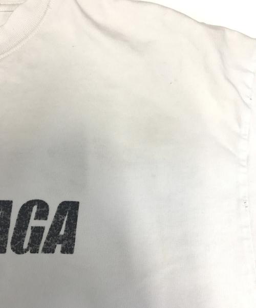 BALENCIAGA（バレンシアガ）BALENCIAGA (バレンシアガ) Caps Destroyed Flatground T-shirt ホワイト サイズ:Lの古着・服飾アイテム