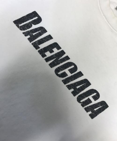 BALENCIAGA（バレンシアガ）BALENCIAGA (バレンシアガ) Caps Destroyed Flatground T-shirt ホワイト サイズ:Lの古着・服飾アイテム