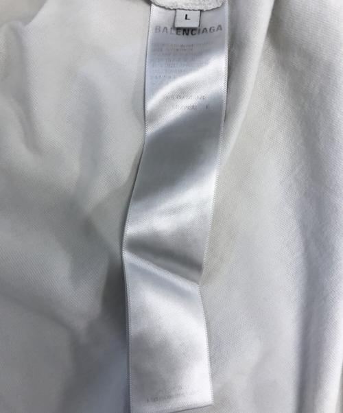 BALENCIAGA（バレンシアガ）BALENCIAGA (バレンシアガ) Caps Destroyed Flatground T-shirt ホワイト サイズ:Lの古着・服飾アイテム