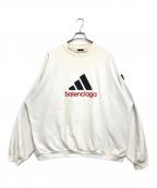 BALENCIAGA×adidasバレンシアガ×アディダス）の古着「ロゴ刺繍オーバーサイズスウェット」｜ホワイト
