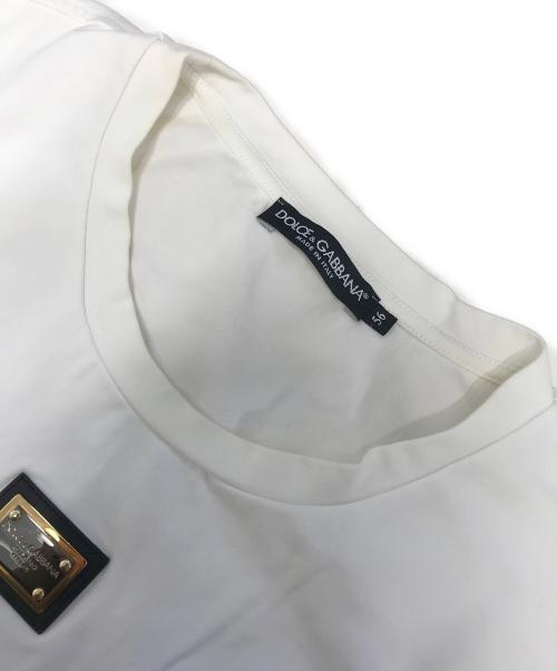 DOLCE & GABBANA（ドルチェ＆ガッバーナ）DOLCE & GABBANA (ドルチェ＆ガッバーナ) ロゴ プレートTシャツ ホワイト サイズ:56の古着・服飾アイテム