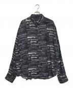 BALENCIAGAバレンシアガ）の古着「TPLE7 ロゴプリント長袖シャツ」｜ブラック