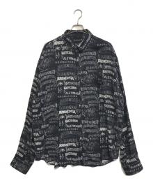 BALENCIAGA（バレンシアガ）の古着「TPLE7 ロゴプリント長袖シャツ」｜ブラック