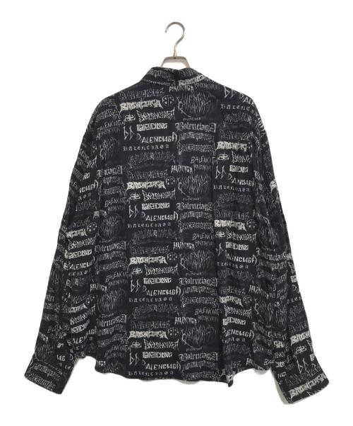BALENCIAGA（バレンシアガ）BALENCIAGA (バレンシアガ) TPLE7 ロゴプリント長袖シャツ ブラック サイズ:40の古着・服飾アイテム