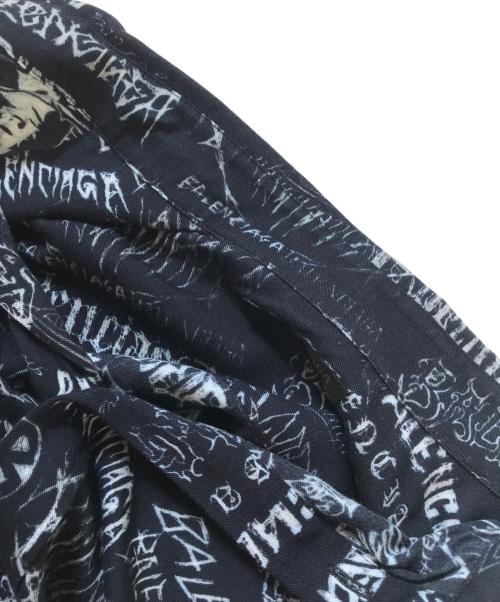 BALENCIAGA（バレンシアガ）BALENCIAGA (バレンシアガ) TPLE7 ロゴプリント長袖シャツ ブラック サイズ:40の古着・服飾アイテム