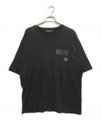 DOLCE & GABBANAドルチェ＆ガッバーナ）の古着「ロゴレザーパッチTシャツ」｜ブラック