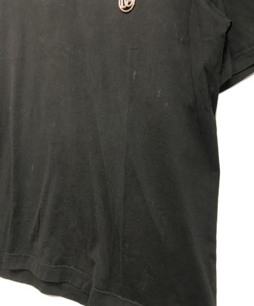 DOLCE & GABBANA（ドルチェ＆ガッバーナ）DOLCE & GABBANA (ドルチェ＆ガッバーナ) ロゴレザーパッチTシャツ ブラック サイズ:56の古着・服飾アイテム