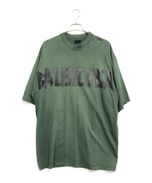 BALENCIAGA（バレンシアガ）BALENCIAGA (バレンシアガ) Tape Medium Fit T-Shirt グリーン サイズ:XLの古着・服飾アイテム
