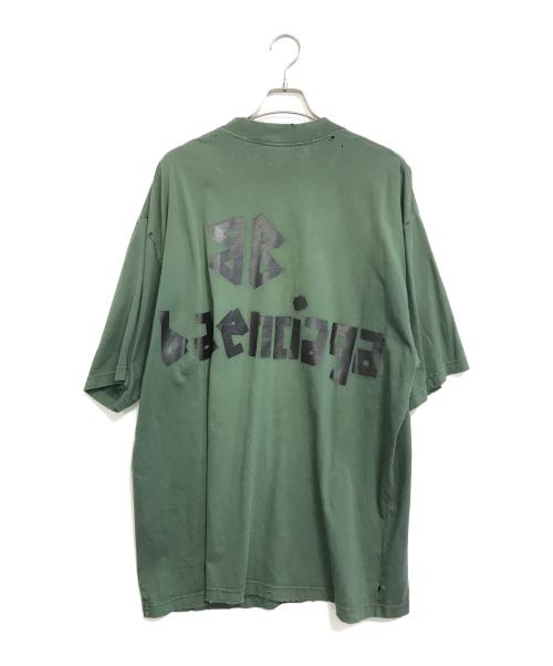 BALENCIAGA（バレンシアガ）BALENCIAGA (バレンシアガ) Tape Medium Fit T-Shirt グリーン サイズ:XLの古着・服飾アイテム