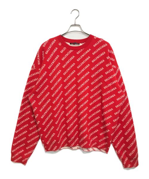 BALENCIAGA（バレンシアガ）BALENCIAGA (バレンシアガ) ロゴニット レッド サイズ:XLの古着・服飾アイテム