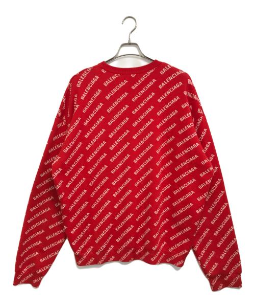 BALENCIAGA（バレンシアガ）BALENCIAGA (バレンシアガ) ロゴニット レッド サイズ:XLの古着・服飾アイテム