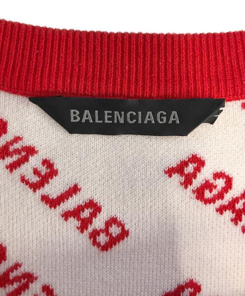 BALENCIAGA（バレンシアガ）BALENCIAGA (バレンシアガ) ロゴニット レッド サイズ:XLの古着・服飾アイテム