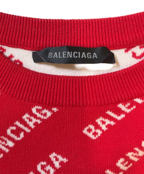 BALENCIAGA（バレンシアガ）BALENCIAGA (バレンシアガ) ロゴニット レッド サイズ:XLの古着・服飾アイテム