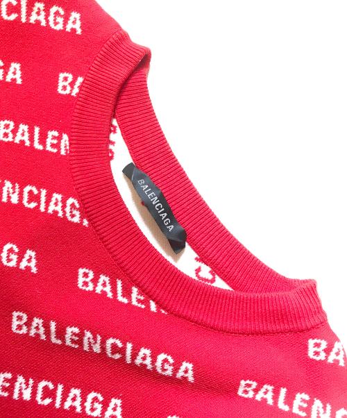 BALENCIAGA（バレンシアガ）BALENCIAGA (バレンシアガ) ロゴニット レッド サイズ:XLの古着・服飾アイテム