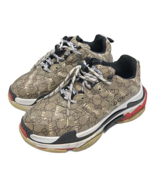 BALENCIAGA（バレンシアガ）BALENCIAGA (バレンシアガ) GUCCI (グッチ) The Hacker Project Triple S Trainer ベージュ サイズ:27.5cmの古着・服飾アイテム
