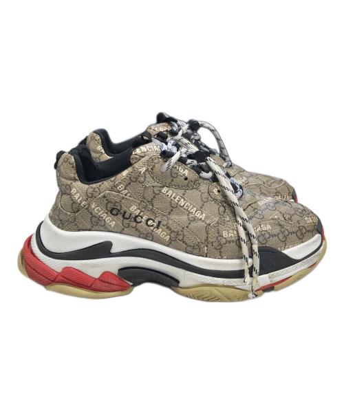 BALENCIAGA（バレンシアガ）BALENCIAGA (バレンシアガ) GUCCI (グッチ) The Hacker Project Triple S Trainer ベージュ サイズ:27.5cmの古着・服飾アイテム