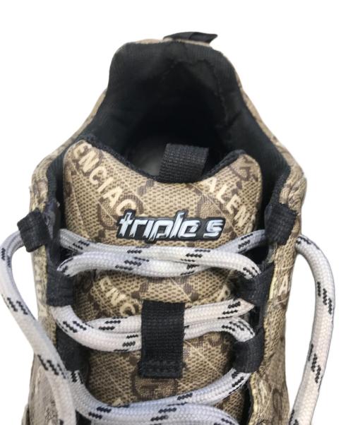 BALENCIAGA（バレンシアガ）BALENCIAGA (バレンシアガ) GUCCI (グッチ) The Hacker Project Triple S Trainer ベージュ サイズ:27.5cmの古着・服飾アイテム