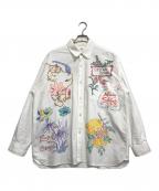 amokアモク）の古着「HAND-PAINT SHIRT」｜ホワイト