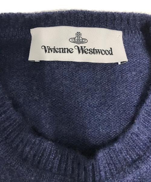 Vivienne Westwood（ヴィヴィアンウエストウッド）Vivienne Westwood (ヴィヴィアンウエストウッド) オーブプリントS/Sニット ブルー サイズ:Mの古着・服飾アイテム