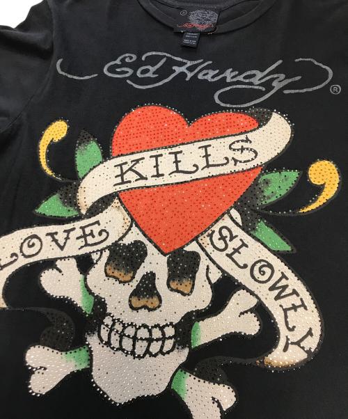 Ed Hardy（エド ハーディー）Ed Hardy (エド ハーディー) プリントTシャツ ブラック サイズ:Ｓの古着・服飾アイテム
