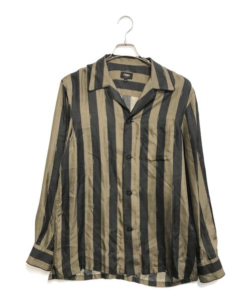 FENDI（フェンディ）FENDI (フェンディ) striped woven shirt ブラウン×ブラック サイズ:SIZE 40の古着・服飾アイテム