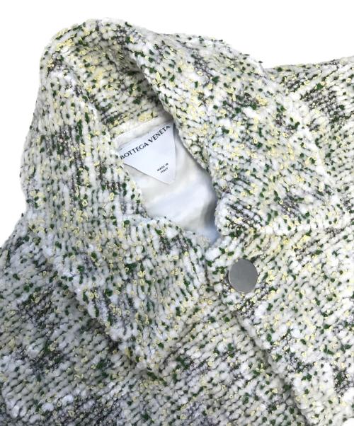 BOTTEGA VENETA（ボッテガベネタ）BOTTEGA VENETA (ボッテガベネタ) Multicolor Boucle Jacket ホワイト×黄緑 サイズ:SIZE 46の古着・服飾アイテム