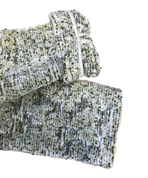 BOTTEGA VENETA（ボッテガベネタ）BOTTEGA VENETA (ボッテガベネタ) Multicolor Boucle Jacket ホワイト×黄緑 サイズ:SIZE 46の古着・服飾アイテム