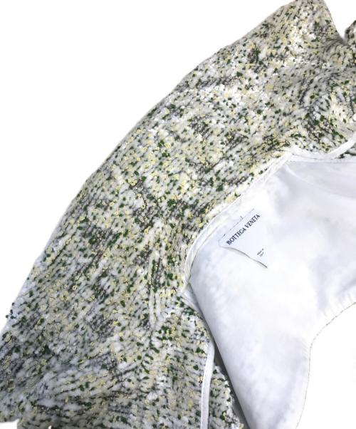 BOTTEGA VENETA（ボッテガベネタ）BOTTEGA VENETA (ボッテガベネタ) Multicolor Boucle Jacket ホワイト×黄緑 サイズ:SIZE 46の古着・服飾アイテム