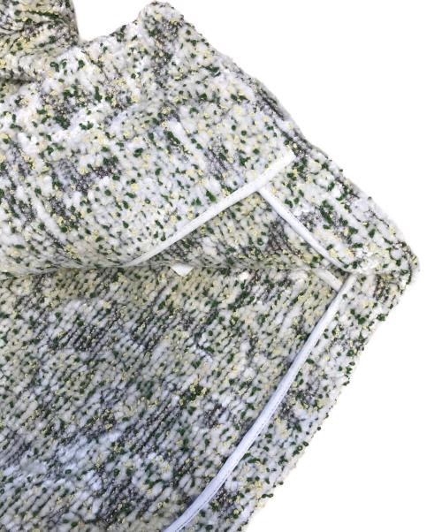 BOTTEGA VENETA（ボッテガベネタ）BOTTEGA VENETA (ボッテガベネタ) Multicolor Boucle Jacket ホワイト×黄緑 サイズ:SIZE 46の古着・服飾アイテム