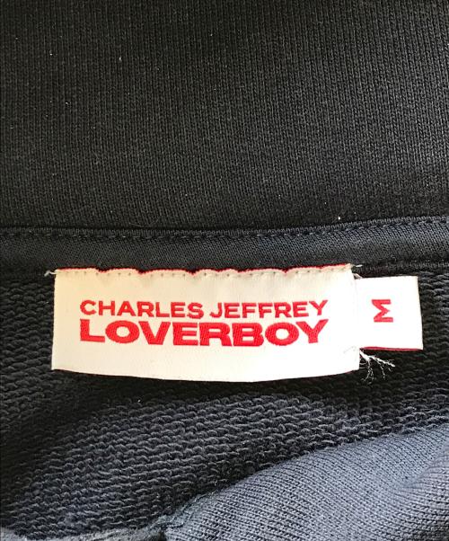 CHARLES JEFFREY LOVERBOY（チャールズ ジェフリー ラバーボーイ）CHARLES JEFFREY LOVERBOY (チャールズ ジェフリー ラバーボーイ) PATCH EARS HOODY ネイビー サイズ:Mの古着・服飾アイテム