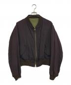 Yohji Yamamoto pour hommeヨウジヤマモト プールオム）の古着「リバーシブルリネンボンバージャケット」｜ボルドー×オリーブ