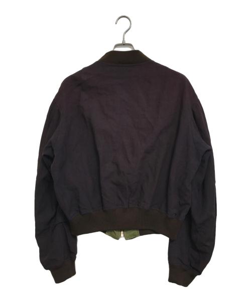 Yohji Yamamoto pour homme（ヨウジヤマモト プールオム）Yohji Yamamoto pour homme (ヨウジヤマモト プールオム) リバーシブルリネンボンバージャケット ボルドー×オリーブ サイズ:Mの古着・服飾アイテム