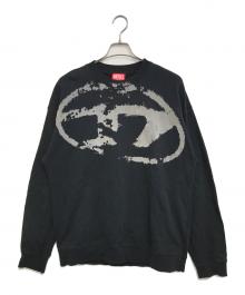 DIESEL（ディーゼル）の古着「フロッキープリントスウェット」｜ブラック