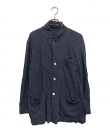 COMME des GARCONS HOMME PLUS（コムデギャルソンオムプリュス）の古着「リネン混ニットジャケット」｜ブルー