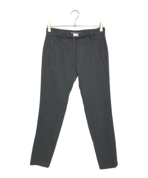 PRADA（プラダ）PRADA (プラダ) ベルト付きスリムパンツ ブラック サイズ:36の古着・服飾アイテム