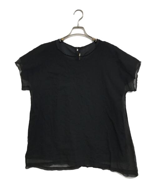 COMME des GARCONS COMME des GARCONS（コムデギャルソン コムデギャルソン）COMME des GARCONS COMME des GARCONS (コムデギャルソン コムデギャルソン) 染加工レイヤードブラウス ネイビー サイズ:Mの古着・服飾アイテム