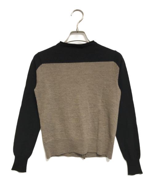 DRIES VAN NOTEN（ドリスヴァンノッテン）DRIES VAN NOTEN (ドリスヴァンノッテン) バイカラーニットカーディガン ブラウン×ブラック サイズ:Smallの古着・服飾アイテム