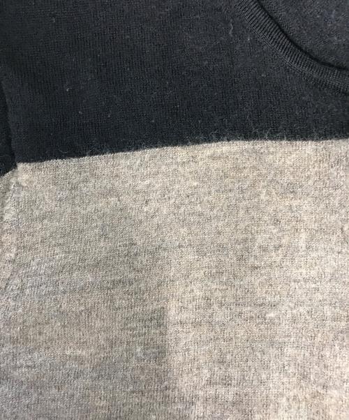 DRIES VAN NOTEN（ドリスヴァンノッテン）DRIES VAN NOTEN (ドリスヴァンノッテン) バイカラーニットカーディガン ブラウン×ブラック サイズ:Smallの古着・服飾アイテム