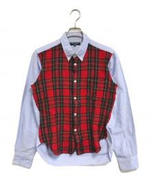 COMME des GARCONS HOMME（コムデギャルソン オム）の古着「縮絨切替シャツ」｜レッド×ブルー