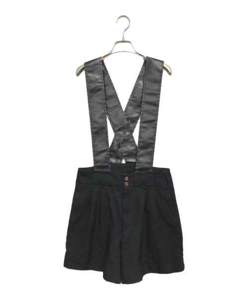 COMME des GARCONS（コムデギャルソン）COMME des GARCONS (コムデギャルソン) サスペンダー付きポリ縮絨ハーフパンツ ブラック サイズ:XSの古着・服飾アイテム