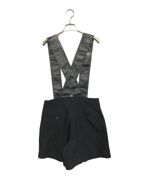 COMME des GARCONS（コムデギャルソン）COMME des GARCONS (コムデギャルソン) サスペンダー付きポリ縮絨ハーフパンツ ブラック サイズ:XSの古着・服飾アイテム