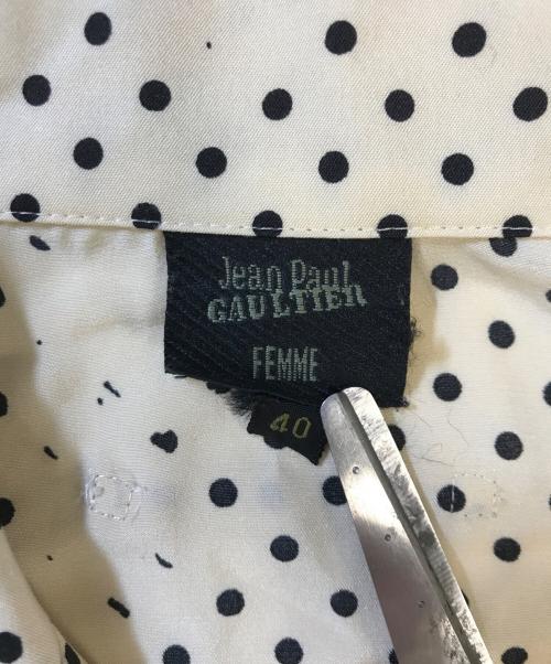 Jean Paul Gaultier FEMME（ジャンポールゴルチエ フェム）Jean Paul Gaultier FEMME (ジャンポールゴルチエ フェム) ドットシャツ ベージュ サイズ:40の古着・服飾アイテム