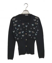 MIU MIU（ミュウミュウ）の古着「アンサンブルニットカーディガン」｜ブラック