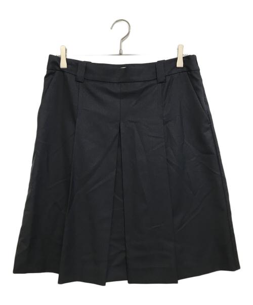 MIU MIU（ミュウミュウ）MIU MIU (ミュウミュウ) コードラッププリーツスカート ネイビー サイズ:40の古着・服飾アイテム