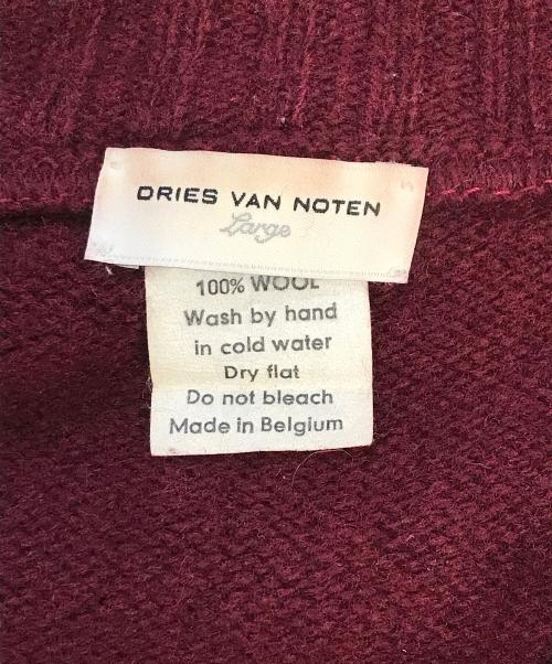 DRIES VAN NOTEN（ドリスヴァンノッテン）DRIES VAN NOTEN (ドリスヴァンノッテン) ハーフジップタートルネックニット レッド サイズ:Lの古着・服飾アイテム
