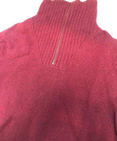 DRIES VAN NOTEN（ドリスヴァンノッテン）DRIES VAN NOTEN (ドリスヴァンノッテン) ハーフジップタートルネックニット レッド サイズ:Lの古着・服飾アイテム