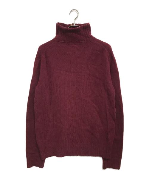 DRIES VAN NOTEN（ドリスヴァンノッテン）DRIES VAN NOTEN (ドリスヴァンノッテン) ハーフジップタートルネックニット レッド サイズ:Lの古着・服飾アイテム